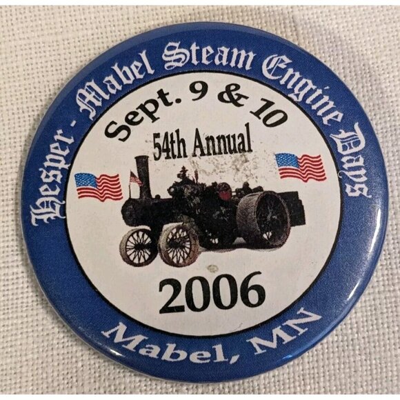 Mabel Hesper Steam Engine Days Minnesota Buttons Pinbacks Tractors Vtg Lot Of 18 - Picture 5 of 16